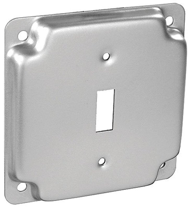 Southwire G1935-UPC Toggle Industrial Surface Cover, 4 in W, Square, 1-Gang, Steel, Silver, Galvanized