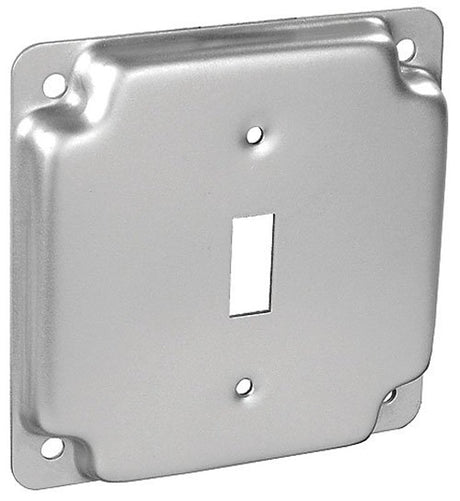 Southwire G1935-UPC Toggle Industrial Surface Cover, 4 in W, Square, 1-Gang, Steel, Silver, Galvanized