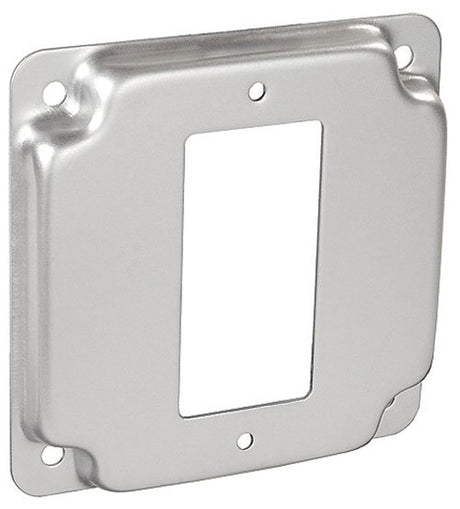 Southwire G1947-UPC Box Cover with GFCI Opening, 4 in W, Square, 1-Gang, Steel, Silver, Galvanized