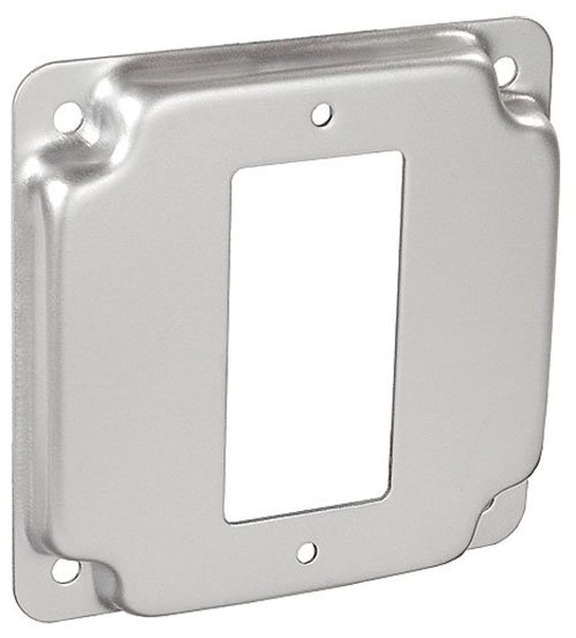 Southwire G1947-UPC Box Cover with GFCI Opening, 4 in W, Square, 1-Gang, Steel, Silver, Galvanized