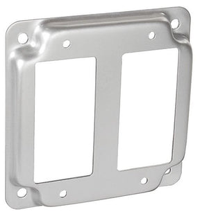 Southwire G1950-UPC Box Cover with GFCI Opening, 4 in W, Square, 1-Gang, Steel, Silver, Galvanized