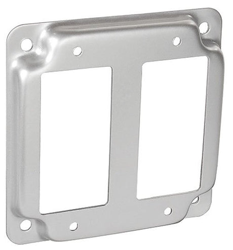 Southwire G1950-UPC Box Cover with GFCI Opening, 4 in W, Square, 1-Gang, Steel, Silver, Galvanized