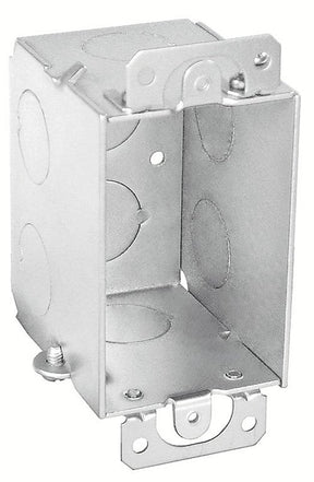 Southwire G601-UPC Switch Box, 1-Gang, 8-Knockout, 1/2 in Knockout, Steel, Silver, Galvanized