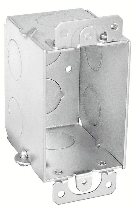 Southwire G601-UPC Switch Box, 1-Gang, 8-Knockout, 1/2 in Knockout, Steel, Silver, Galvanized