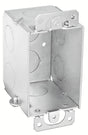 Southwire G601-UPC Switch Box, 1-Gang, 8-Knockout, 1/2 in Knockout, Steel, Silver, Galvanized