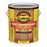 Cabot 0306 Semi Transparent Stain, Neutral Base, Liquid, 1 gal, Can, Pack of 4