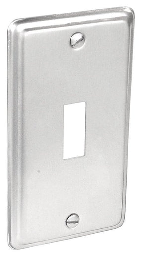Southwire G19350-UPC Toggle Box Cover, 0.21 in L, 2.38 in W, Rectangular, 1-Gang, Steel, Silver, Zinc-Plated