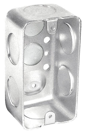 Southwire G19281-3/4-UPC Deep-Drawn Handy Box, 7-Knockout, 1/2, 3/4 in Knockout, Steel, Silver, Galvanized