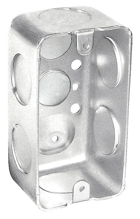 Southwire G19281-3/4-UPC Deep-Drawn Handy Box, 7-Knockout, 1/2, 3/4 in Knockout, Steel, Silver, Galvanized