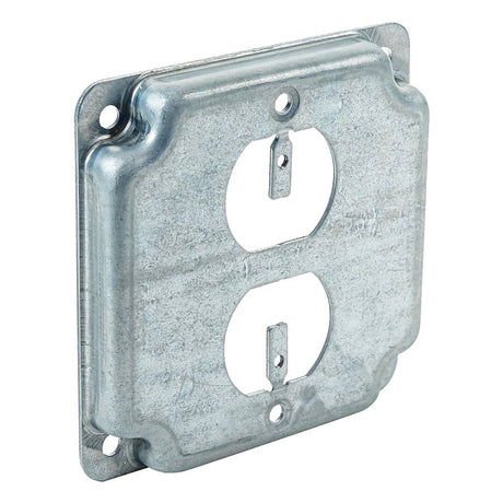 Southwire G1938-UPC Box Cover, 4 in W, Square, 2-Gang, Steel, Silver, Galvanized