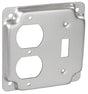 Southwire G1941-UPC Box Cover, 4 in W, Square, 2-Gang, Steel, Silver, Galvanized