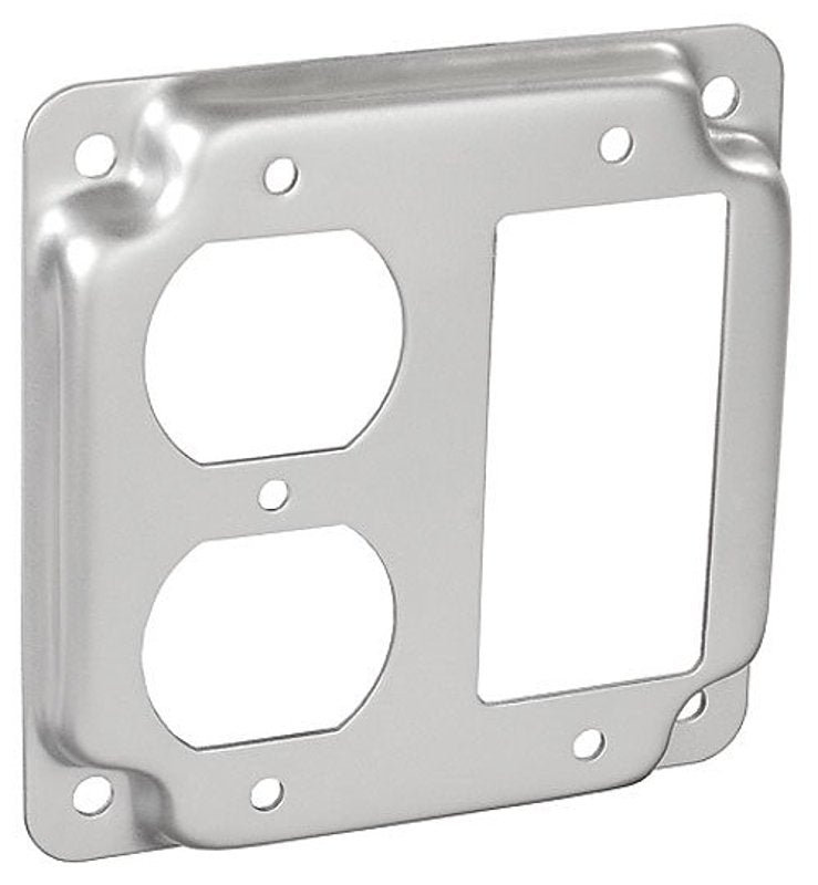 Southwire G1951-UPC Box Cover, 4 in W, Square, 3-Gang, Steel, Silver, Galvanized