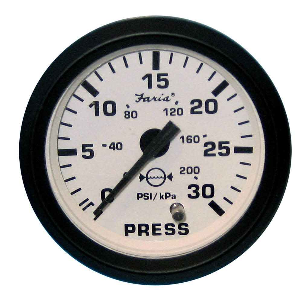 Faria Euro 4" Gauge - Water Pressure Gauge Kit, 30 PSI