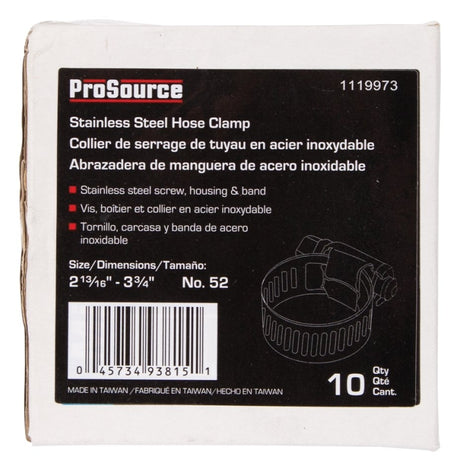 ProSource HCRSS52 Interlocked Hose Clamp, Stainless Steel, Stainless Steel, Pack of 10