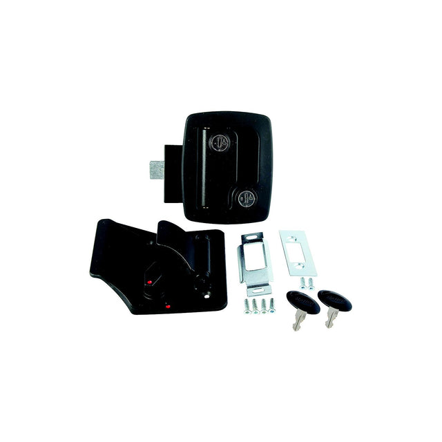 BAUER DOOR LATCH W/KEYS-BLACK