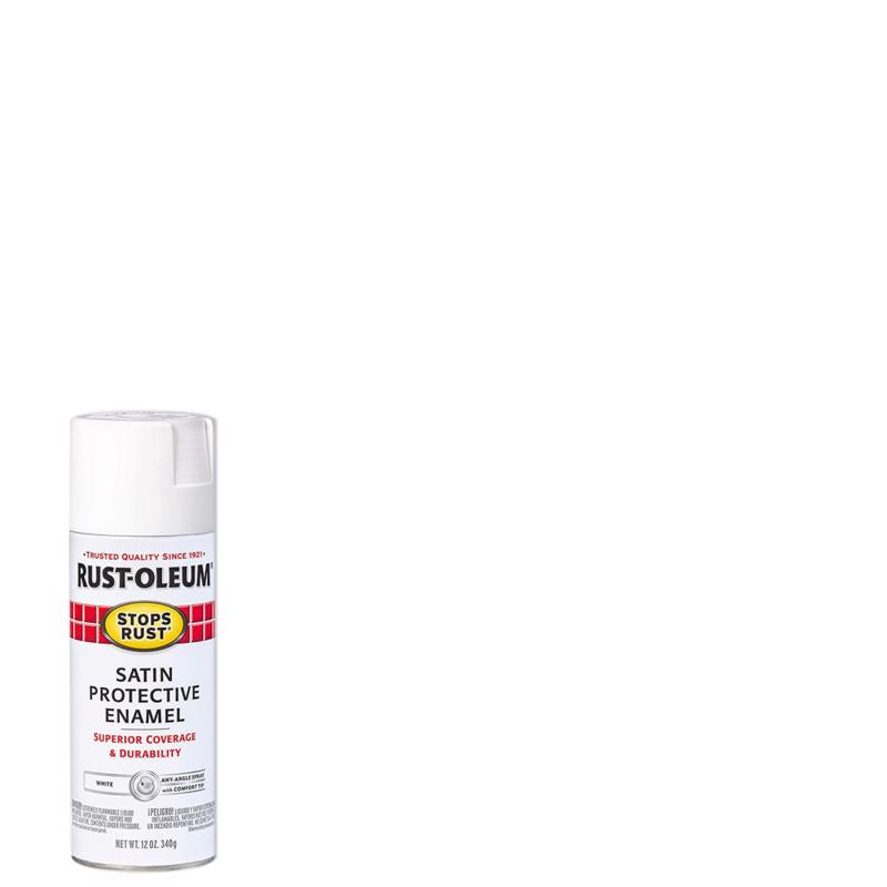 Rust-Oleum Stops Rust Satin White Spray Paint 12 oz, Pack of 6