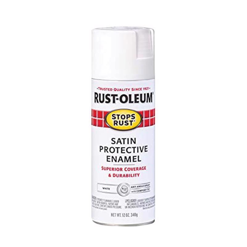 Rust-Oleum Stops Rust Satin White Spray Paint 12 oz, Pack of 6