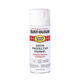 Rust-Oleum Stops Rust Satin White Spray Paint 12 oz, Pack of 6