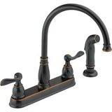 Delta Windemere Series 21996LF-OB Kitchen Faucet, 1.8 gpm, 2-Handle, Plastic, Oil Rubbed Bronze, Deck