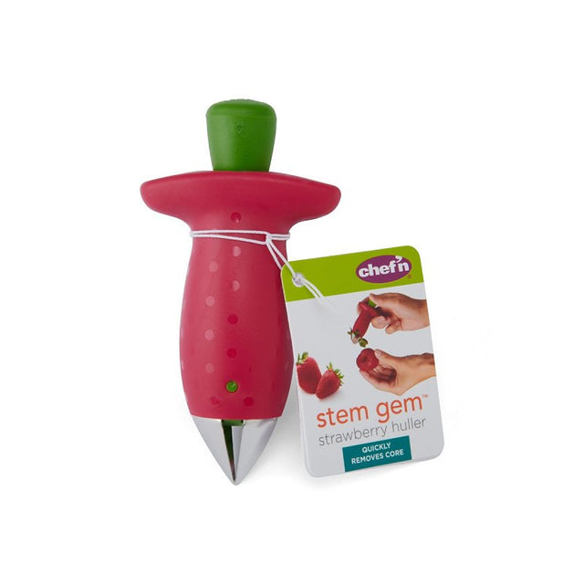 Chef'n QuickPit 102-241-005 Cherry Pitter, 4-1/2 in L, 1.27 in W, 5.05 in H, Plastic, Red/White, Pack of 12