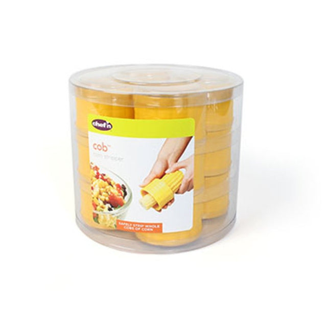 Chef'n Cob Series 102-845-017 Corn Stripper, 2-3/4 in L, 2-3/4 in W, 1 in H, Plastic/Stainless Steel, Yellow, Pack of 12