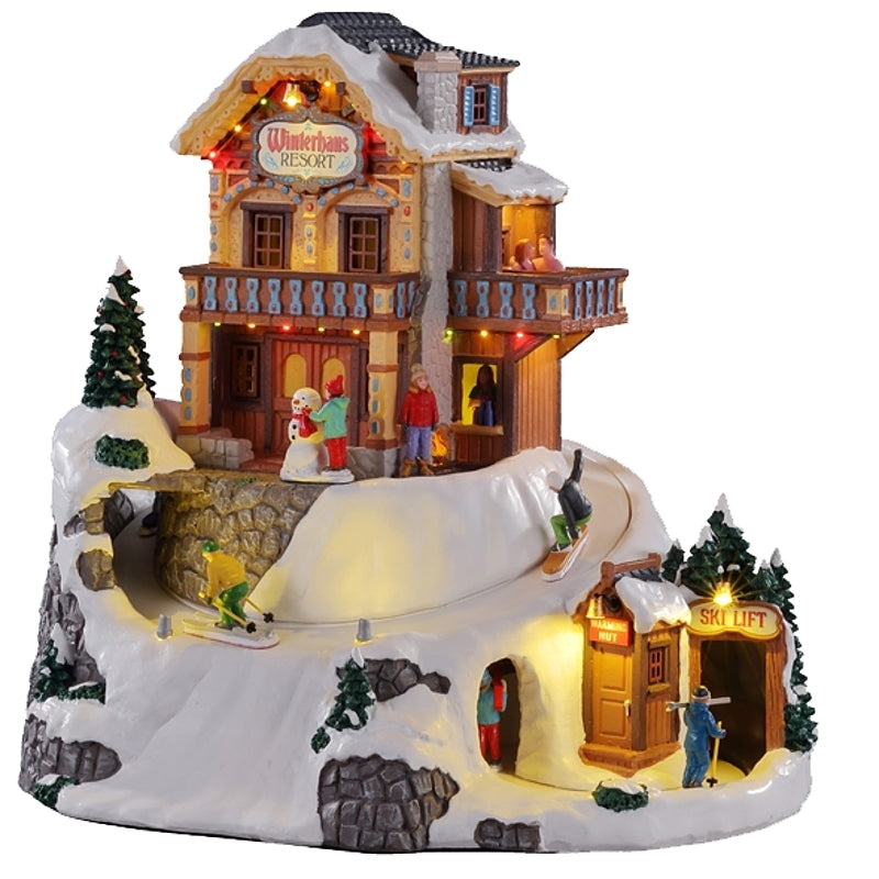 Lemax 15735 Winterhaus Resort Figurine, W/4.5 V Adaptor Pack of 2