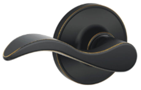 Schlage J Series J10SEV716 Passage Lever, Mechanical Lock, Aged Bronze, Metal, Residential, 3 Grade, ADA Compliant