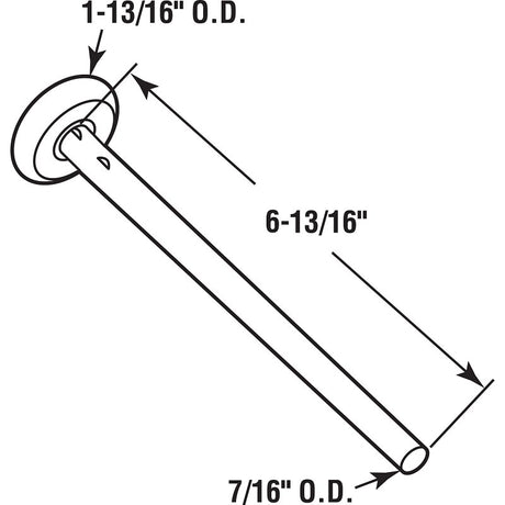 Prime-Line GD 52111 Door Roller, 1-13/16 in Dia Roller, 7/16 in W Roller, Steel, Silver, 1-Roller