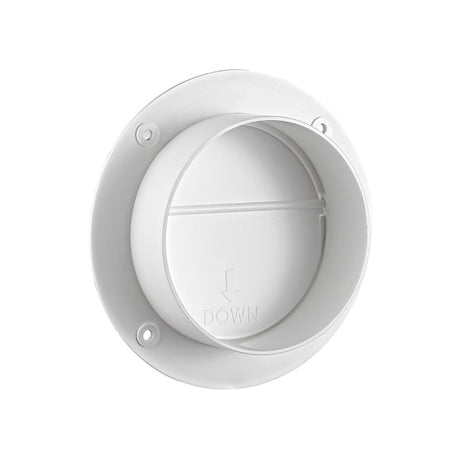 Lambro 1775L In-Line Draft Blocker, 4 in Hose Inside Dia, Plastic, White, In-Line Installation