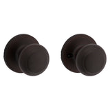Kwikset 200CV 11P CP Passage Knob, Knob Handle, Metal, Venetian Bronze, 1-3/4 to 1-3/8 in Thick Door, 2-1/4 in Strike