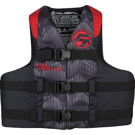 Full Throttle 11220010005022 Adult Nylon Life Vest, L/XL, Red