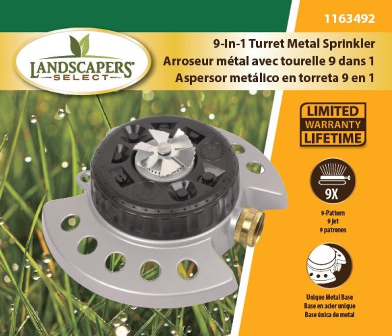Landscapers Select YM15092U Turret Sprinkler, Female, 9-Pattern, Zinc