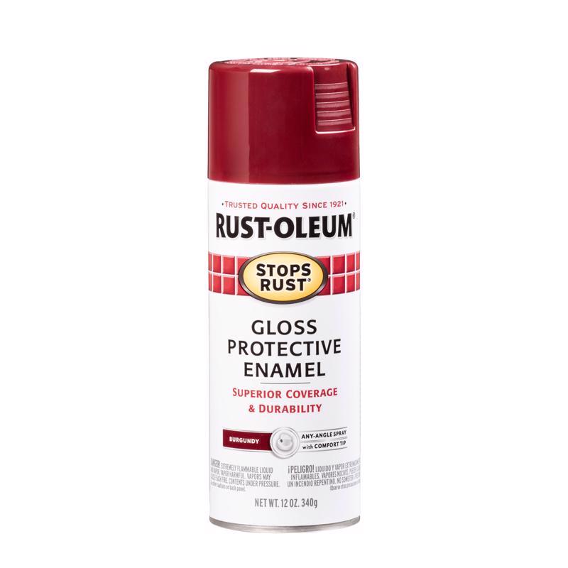 Rust-Oleum 7768830 Rust Preventative Spray Paint, Gloss, Burgundy, 12 oz, Can, Pack of 6