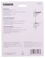 ProSource LR-181-PS Gate Hinge, Steel, Zinc, Fixed Pin, 180 deg Range of Motion, 46 (Pair) lb