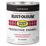 Rust-Oleum Stops Rust Indoor and Outdoor Flat Black Oil-Based Protective Paint 1 qt, Pack of 2