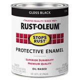 Rust-Oleum Stops Rust Indoor and Outdoor Gloss Black Oil-Based Enamel Protective Paint 1 qt, Pack of 4