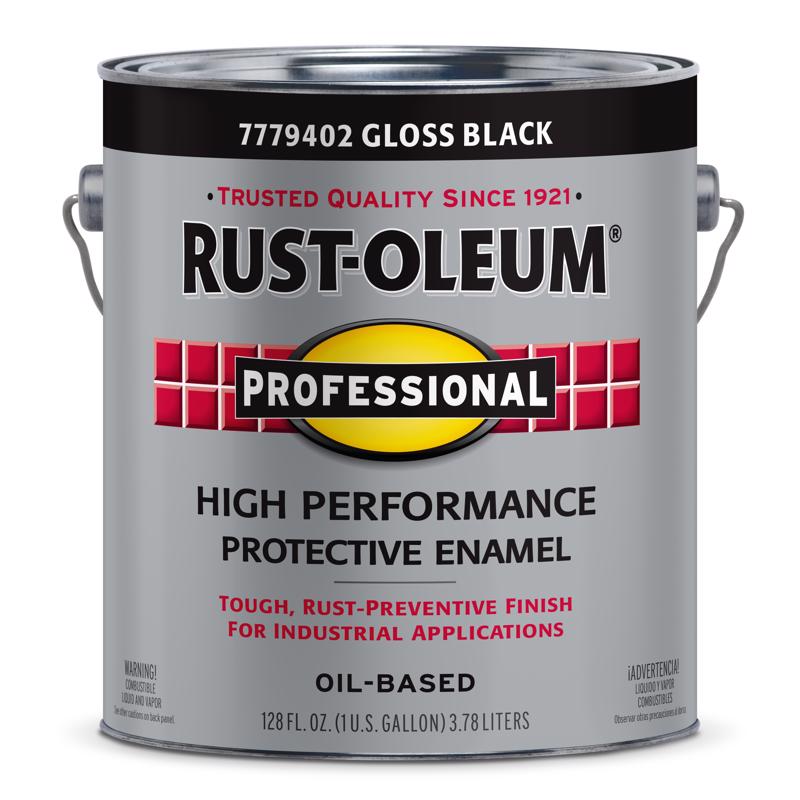 Rust-Oleum Professional Indoor and Outdoor Gloss Black Oil-Based Protective Enamel 1 gal, Pack of 2