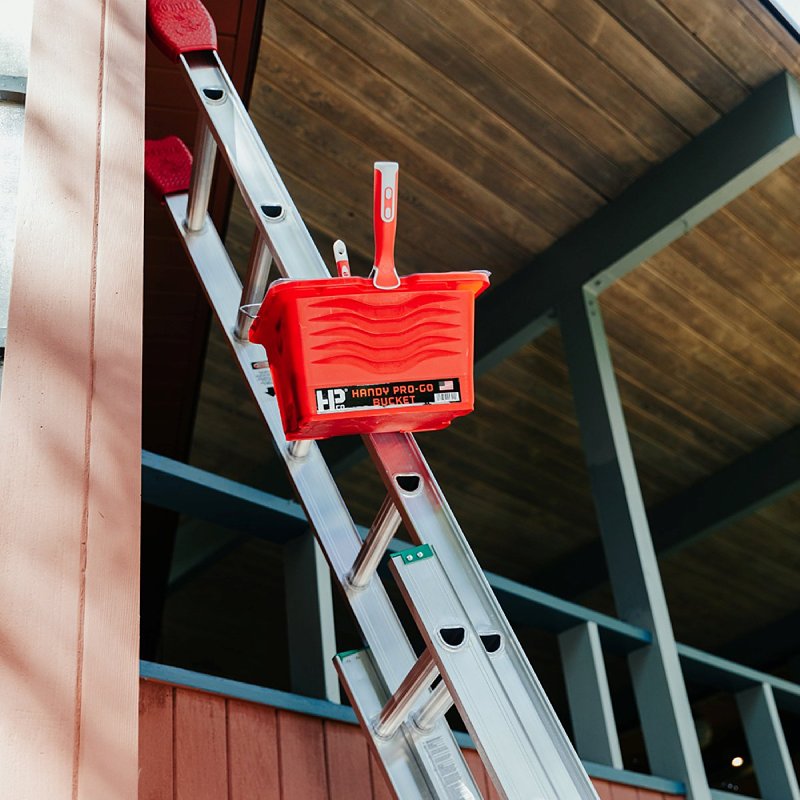 Handy Products 4300 Ultimate Paint Bucket and Ladder Caddie, 1 gal, Polypropylene, Red