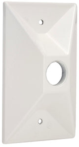 Hubbell 5186-6 Cluster Cover, 4-19/32 in L, 2-27/32 in W, Rectangular, Zinc, White, Powder-Coated