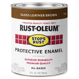 Rust-Oleum Stops Rust Indoor and Outdoor Gloss Leather Brown Oil-Based Protective Paint 1 qt, Pack of 2