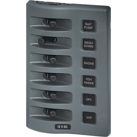 PANEL WD SWITCH ONLY 6POS GRAY