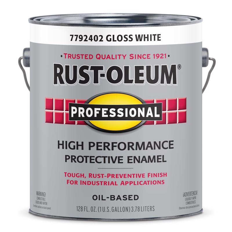 Rust-Oleum Professional Indoor and Outdoor Gloss White Oil-Based Protective Enamel 1 gal, Pack of 2