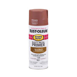 Rust-Oleum Stops Rust Brown Flat Oil-Based Alkyd Spray Primer 12 oz, Pack of 6