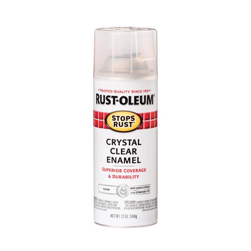 Rust-Oleum Stops Rust Indoor and Outdoor Gloss Crystal Clear Rust Prevention Paint 12 oz, Pack of 6