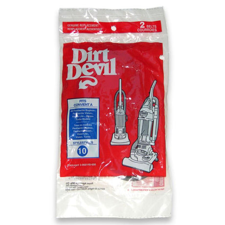 Dirt Devil Vacuum Belt For Dirt Devil Vision Lite Vacuum Cleaners. 2 pk Style 10