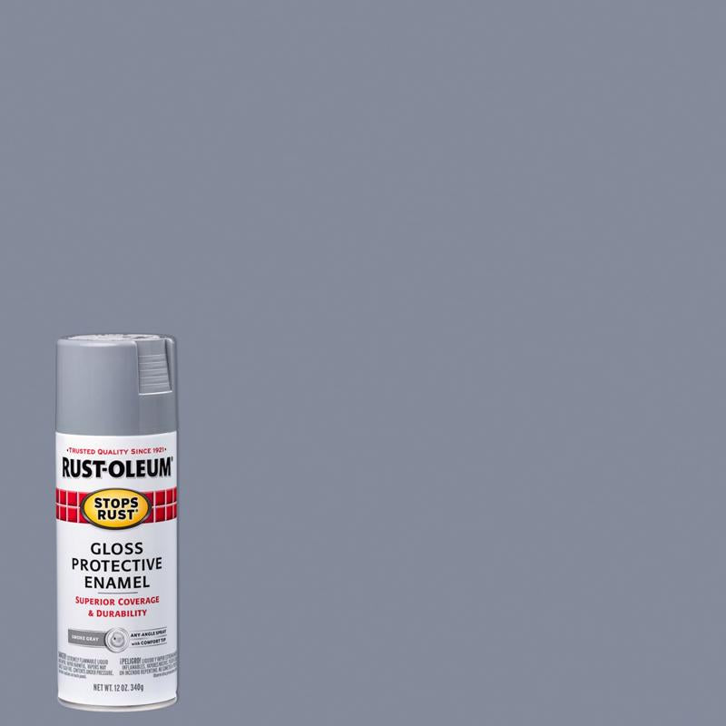 Rust-Oleum 7786830 Rust Preventative Spray Paint, Gloss, Smoke Gray, 12 oz, Can, Pack of 6