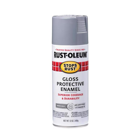 Rust-Oleum 7786830 Rust Preventative Spray Paint, Gloss, Smoke Gray, 12 oz, Can, Pack of 6