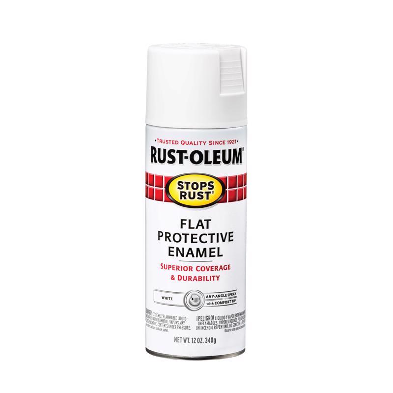 Rust-Oleum Stops Rust Flat White Spray Paint 12 oz, Pack of 6