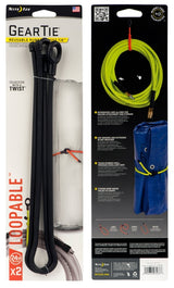 Gear Tie Loopable GLL24-01-2R6 Twist Tie, Rubber, Black, Pack of 6