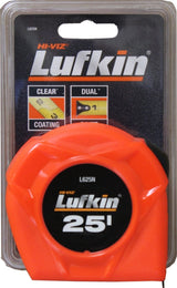 Crescent Lufkin L625 Tape Measure, 25 ft L Blade, 1 in W Blade, Steel Blade, ABS Case, Orange Case